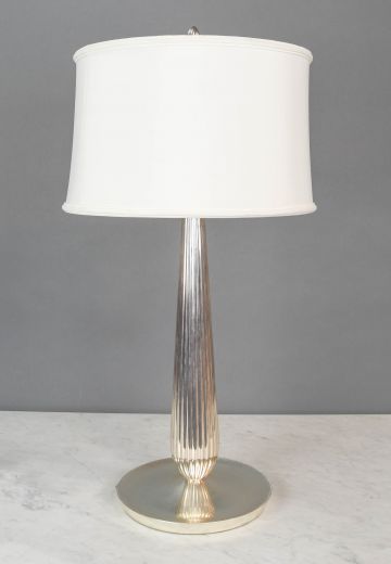 Mid Century Modern Polished Nickel Table Lamp