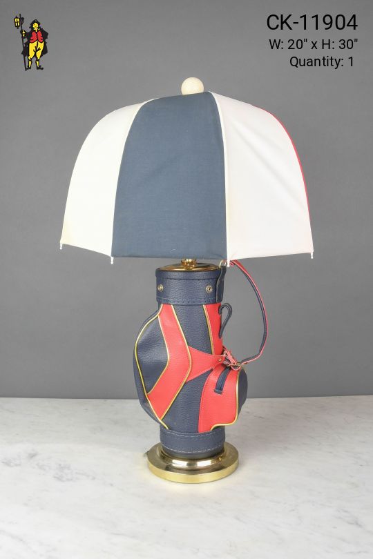 Blue & Red Golf Bag Table Lamp
