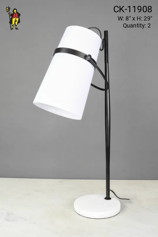 Modern Fabric Shaded Spotlight Table Lamp