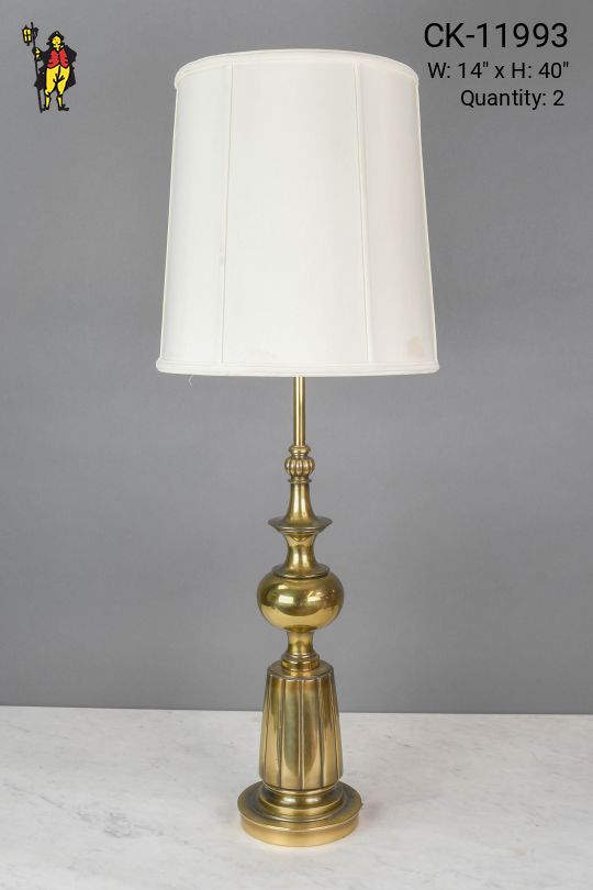 Tall Polished Brass Table Lamp