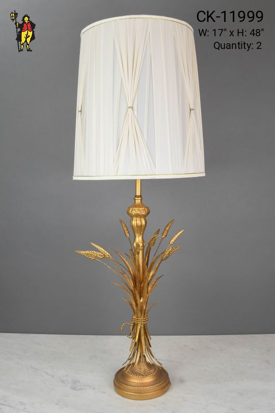 Tall Brass "Wheat" Table Lamp