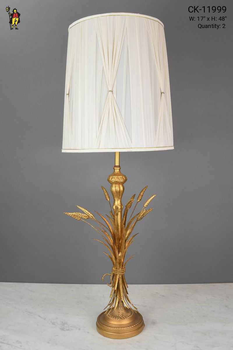 Tall Brass Wheat Table Lamp, Table Lamps, Collection