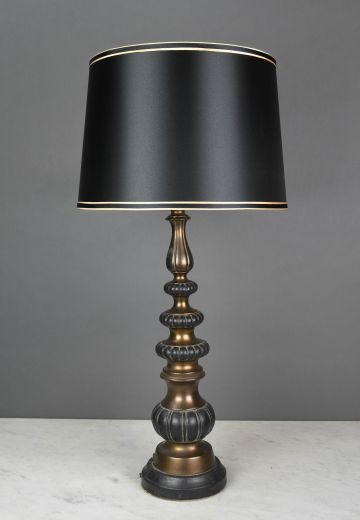 Black & Antique Brass Table Lamp