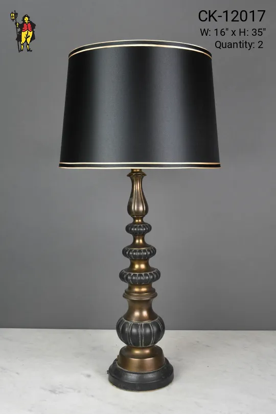 Black & Antique Brass Table Lamp