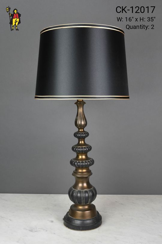 Black & Antique Brass Table Lamp