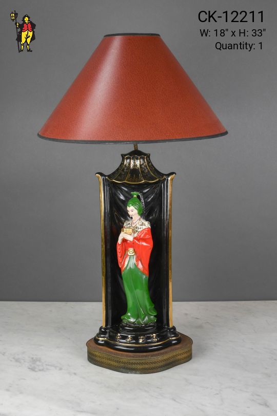 Ceramic Asian Figure Table Lamp