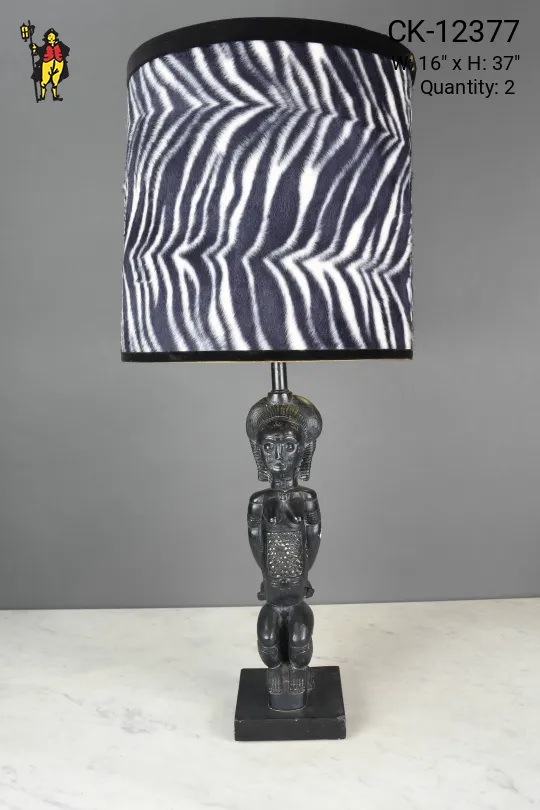 Wooden Statute Table Lamp