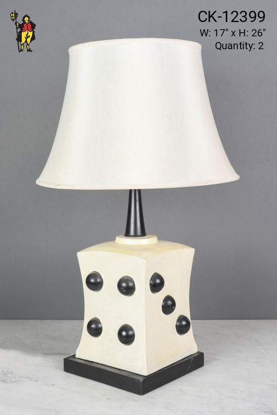 Ceramic White & Black "Dice" Table Lamp