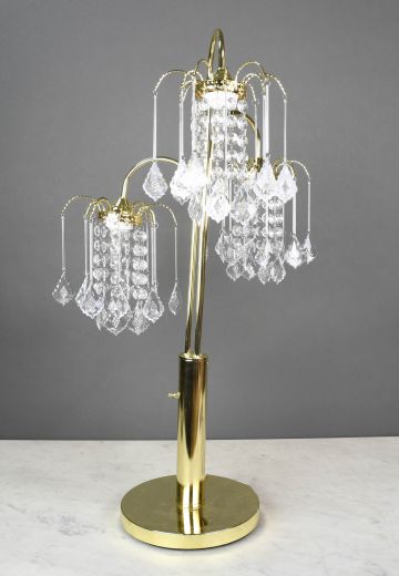 Brass Three Light Ornate Table Lamp