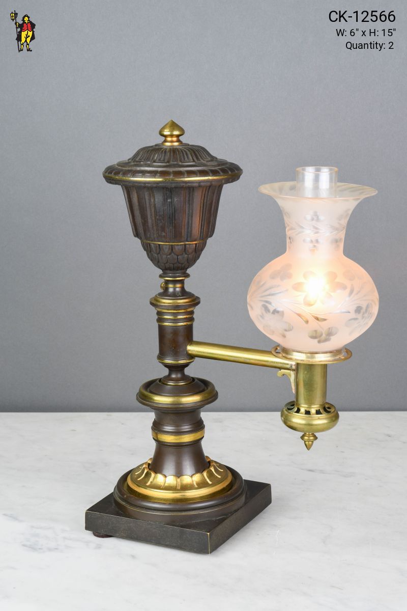 Brown Brass Victorian Mantle Lamp Table Lamps Collection City Knickerbocker Lighting Rentals