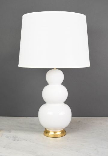 White Ceramic "Snowman" Table Lamp