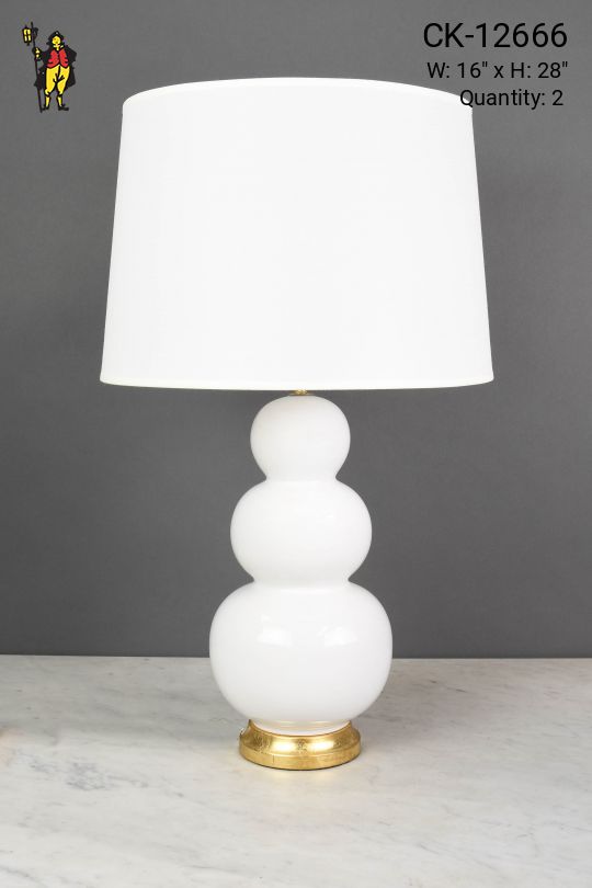 White Ceramic "Snowman" Table Lamp