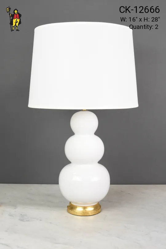 White Ceramic "Snowman" Table Lamp