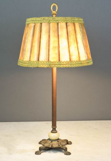 Mica Shaded Brass Table Lamp