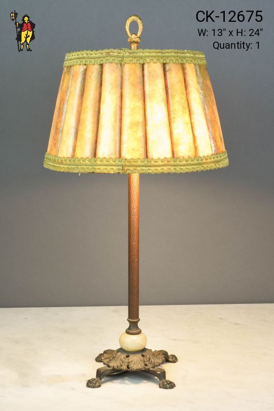 Mica Shaded Brass Table Lamp