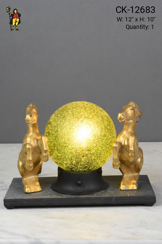 Two Horse Figure Single Light Table Lamp