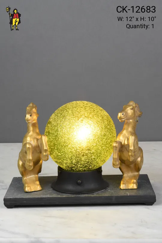 Two Horse Figure Single Light Table Lamp