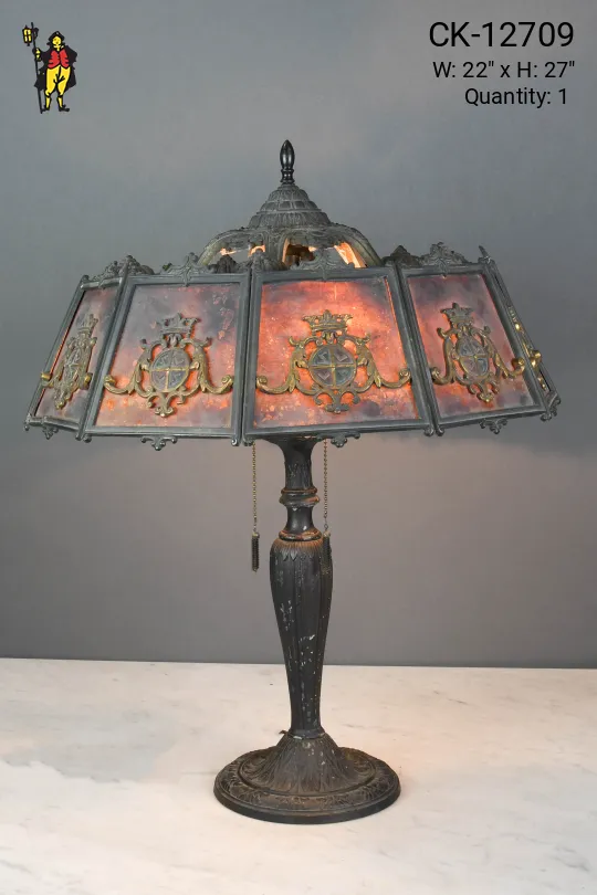 Mica Shaded Mission Style Bronze Table Lamp