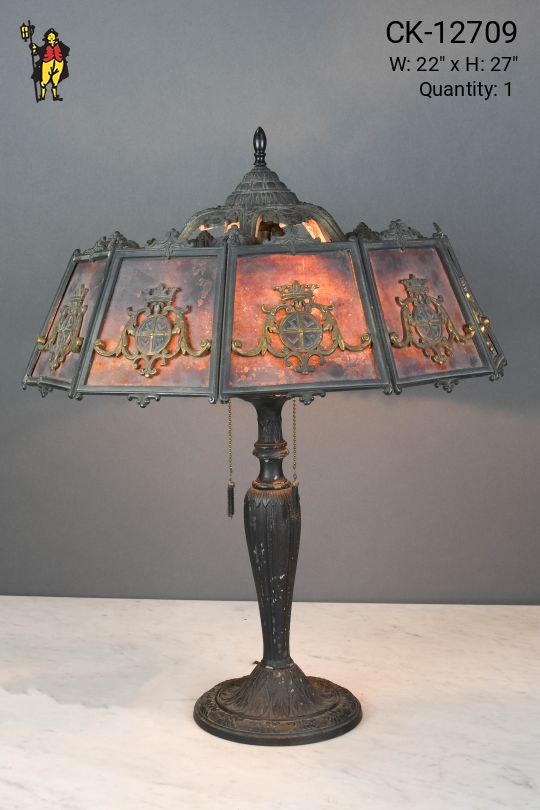 Mica Shaded Mission Style Bronze Table Lamp