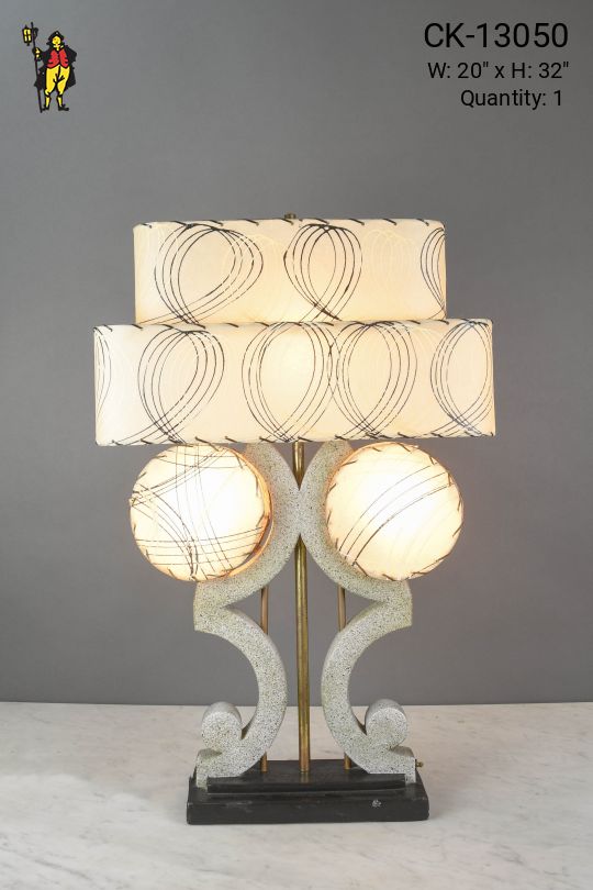 Mid Century Three Light Oversize Table Lamp