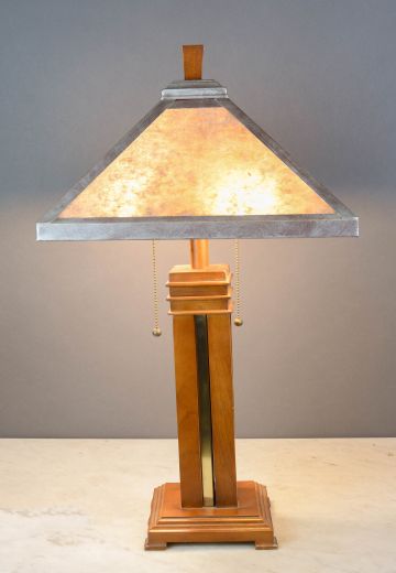 Wooden "Library" Table Lamp