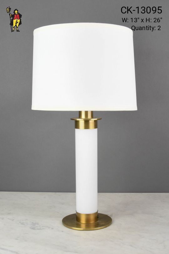 White & Brass Table Lamp