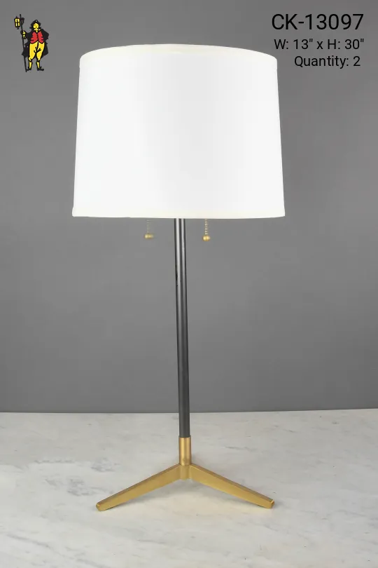 Black & Brass "Tripod" Table Lamp