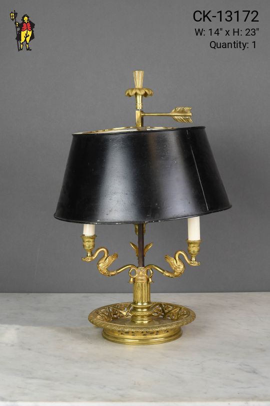 Brass Three Light Bouliette Style Table Lamp