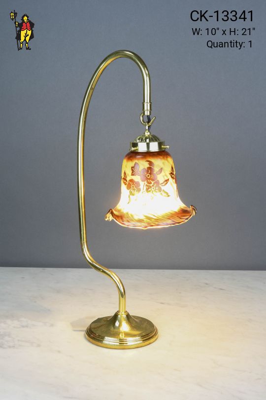 Single Down Light Glass Shaded Table Lamp