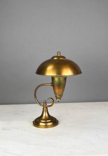 Brass Shaded Small Table Lamp