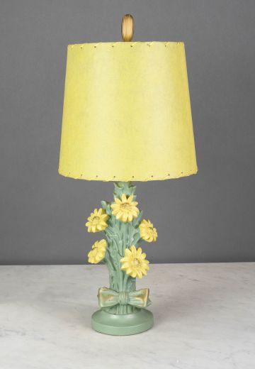Green & Yellow Floral Ceramic Table Lamp