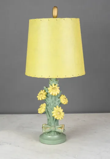 Green & Yellow Floral Ceramic Table Lamp