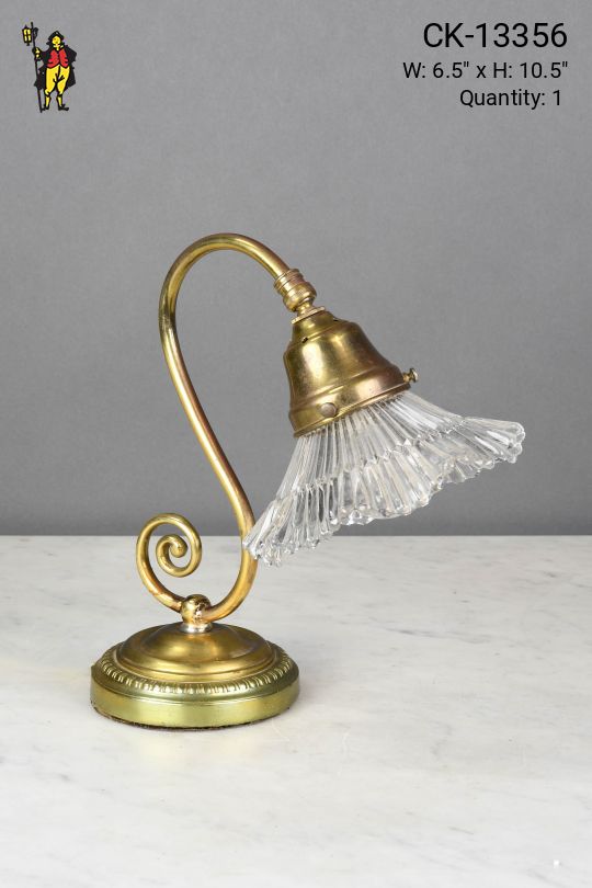 Simple Single Light Halophane Table Lamp