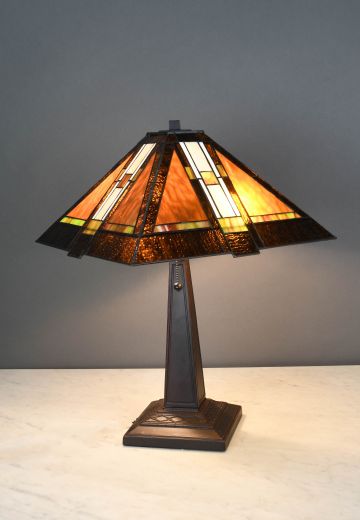 Mission Style Bronze Table Lamp
