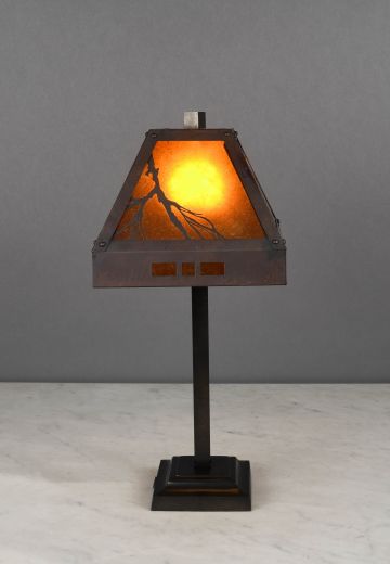 Mica Shaded Bronze Table Lamp