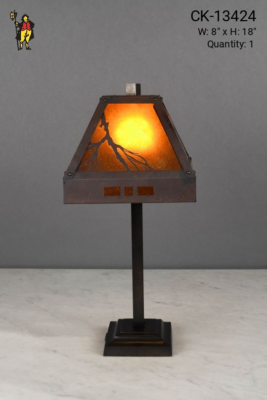 Mica Shaded Bronze Table Lamp