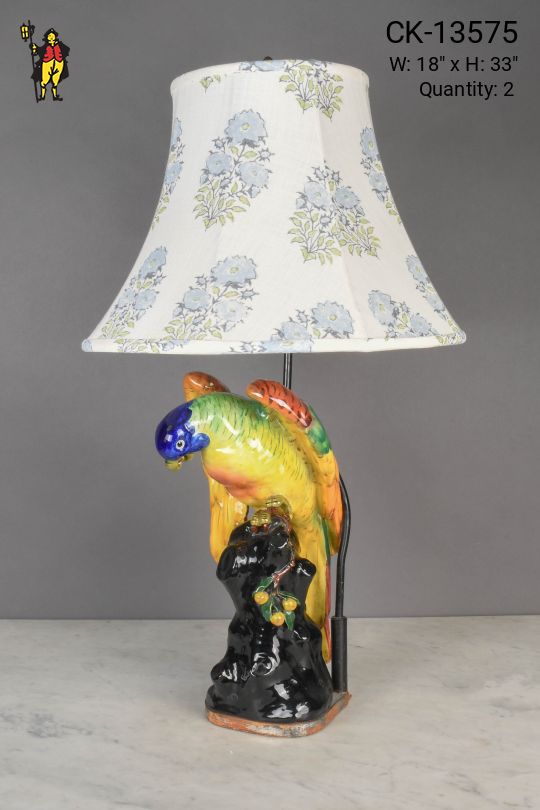 Ceramic Multicolor Bird Table Lamp