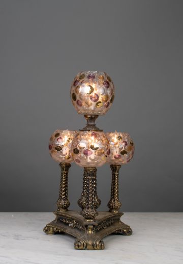 Art Glass Mid Century Sheik Table Lamp