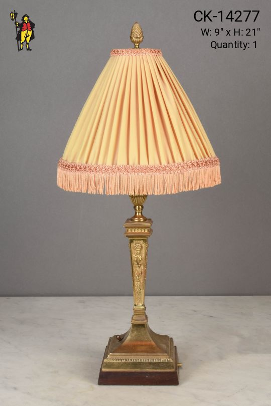 Brass Table Lamp w/Decorative Shade