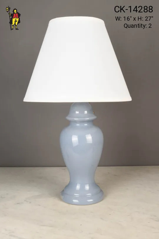Light Blue Simple Ceramic Table Lamp