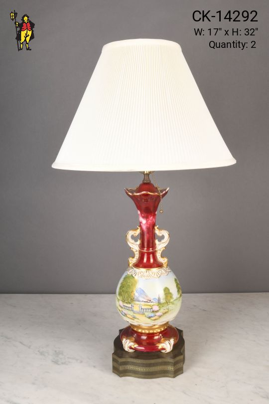 Red Ginger Jar Ceramic Table Lamp
