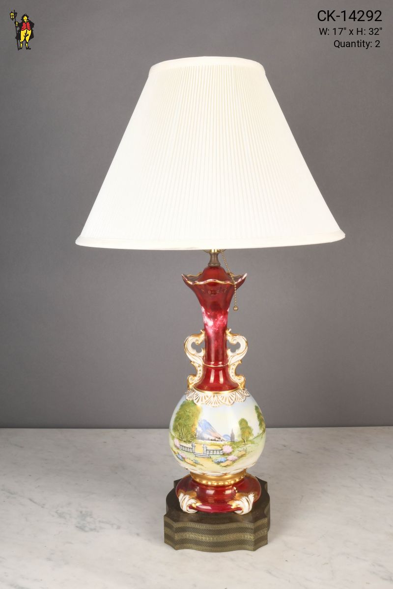 Red Ginger Jar Ceramic Table Lamp Table Lamps Collection City Knickerbocker Lighting Rentals
