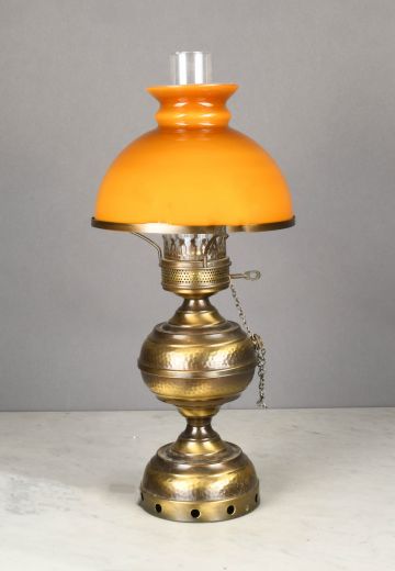 Faux-Oil Electrified Brass Table Lamp