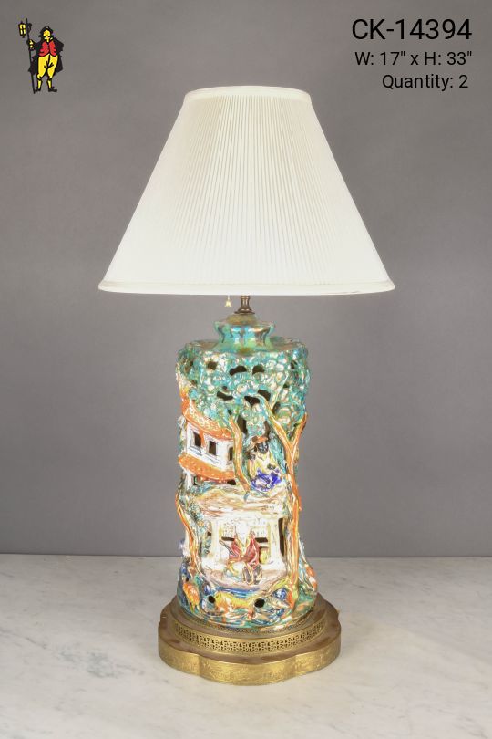 Ceramic Scene Table Lamp