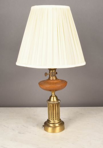 Wood & Brass Mid Century Table Lamp
