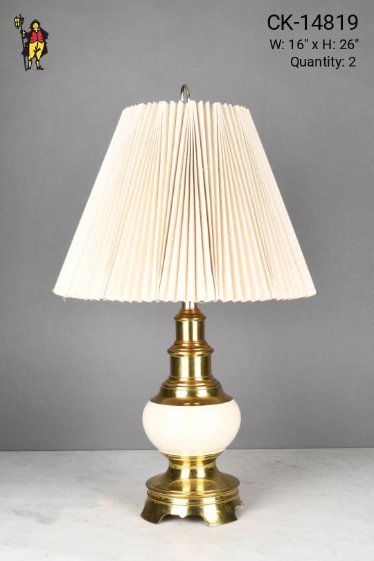Brass & Ceramic Mid Century Table Lamp