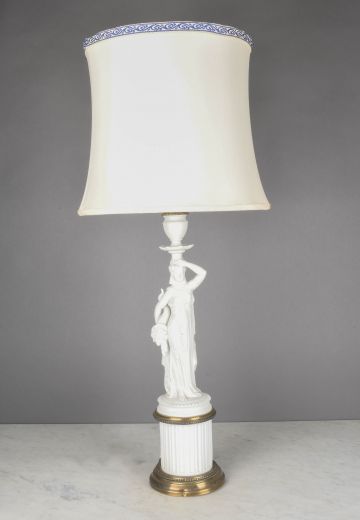 White Ceramic Figure Table Lamp