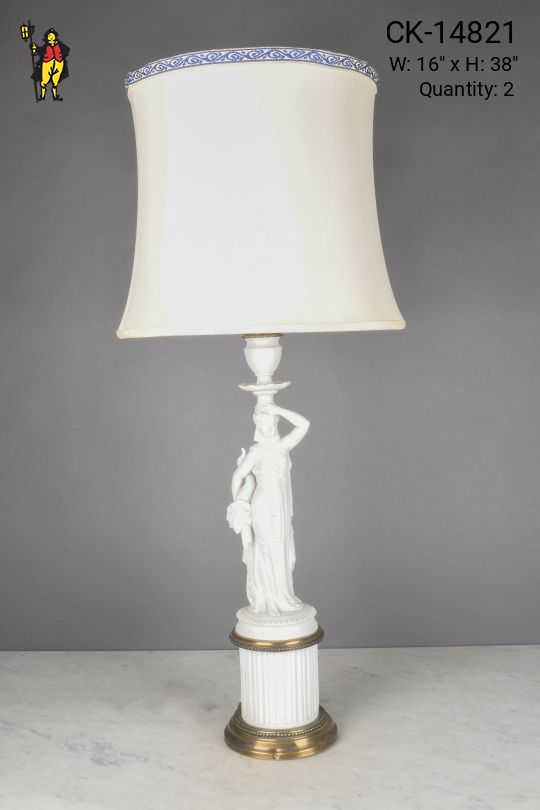 White Ceramic Figure Table Lamp