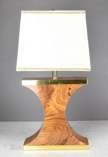 Wood & Brass Oversize Table Lamp
