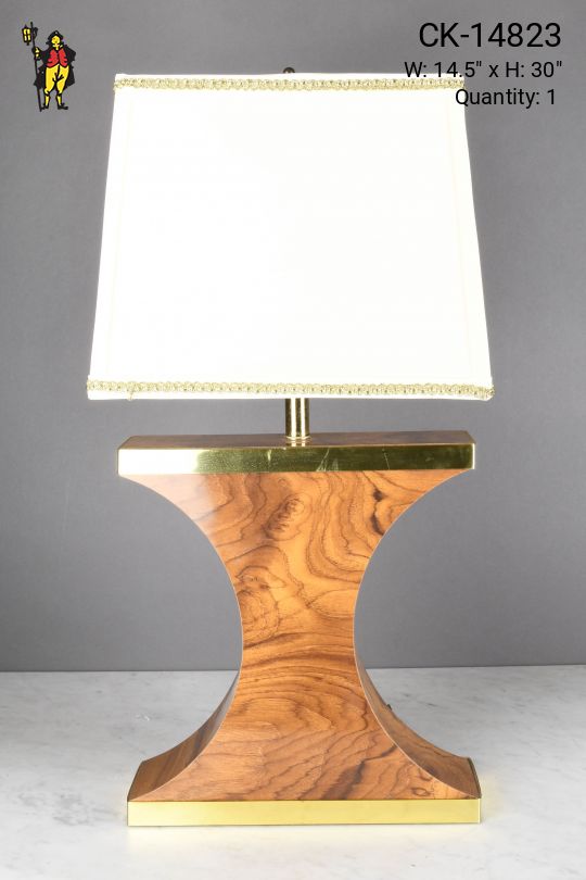 Wood & Brass Oversize Table Lamp